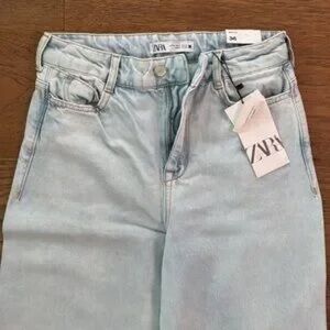 NWT Zara High Rise Full Length Light Blue Women's Jeans